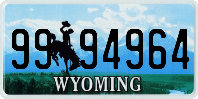 WY license plate 9994964
