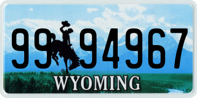 WY license plate 9994967