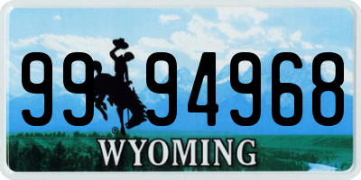WY license plate 9994968