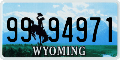 WY license plate 9994971