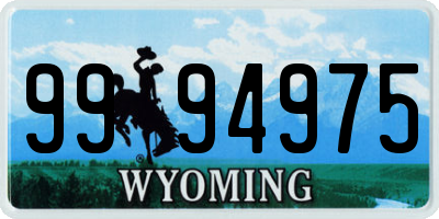 WY license plate 9994975