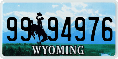 WY license plate 9994976