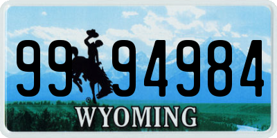 WY license plate 9994984