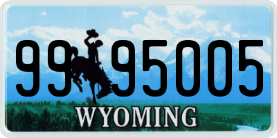 WY license plate 9995005