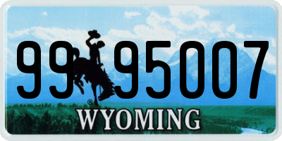 WY license plate 9995007