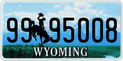 WY license plate 9995008