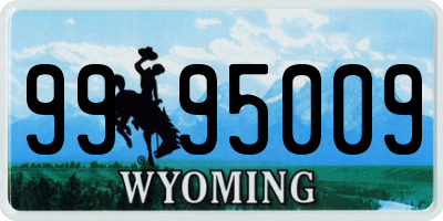 WY license plate 9995009