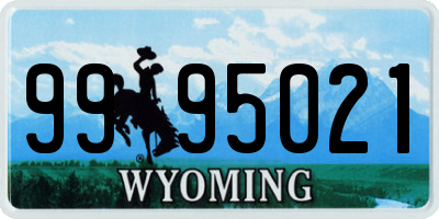 WY license plate 9995021