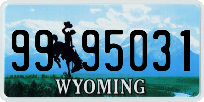 WY license plate 9995031