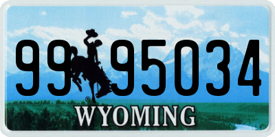 WY license plate 9995034