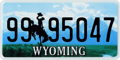 WY license plate 9995047