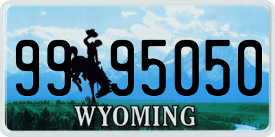 WY license plate 9995050