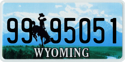 WY license plate 9995051
