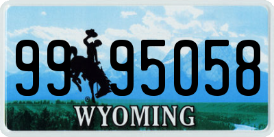 WY license plate 9995058