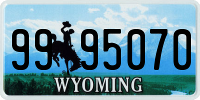 WY license plate 9995070