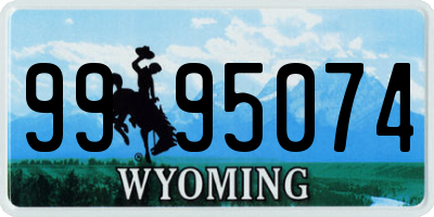 WY license plate 9995074