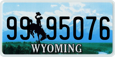 WY license plate 9995076