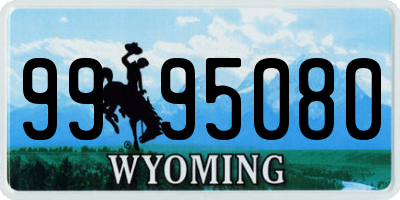 WY license plate 9995080