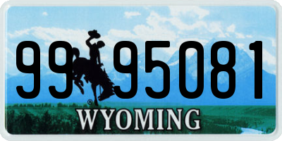 WY license plate 9995081