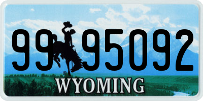WY license plate 9995092
