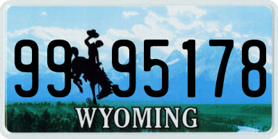 WY license plate 9995178