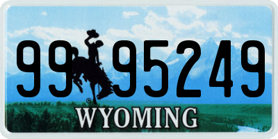 WY license plate 9995249
