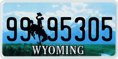 WY license plate 9995305
