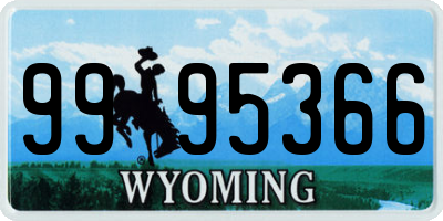 WY license plate 9995366