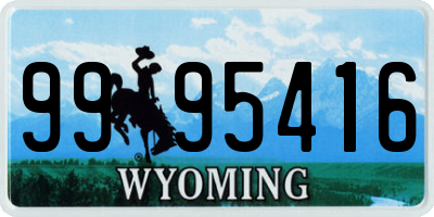 WY license plate 9995416
