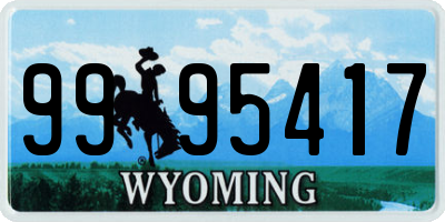 WY license plate 9995417