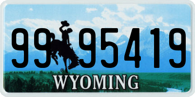WY license plate 9995419