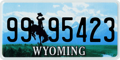 WY license plate 9995423