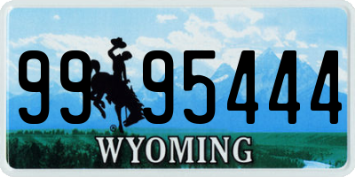 WY license plate 9995444