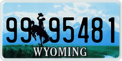 WY license plate 9995481