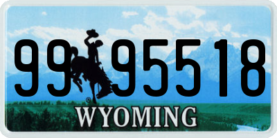 WY license plate 9995518