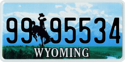 WY license plate 9995534