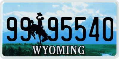 WY license plate 9995540