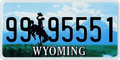 WY license plate 9995551