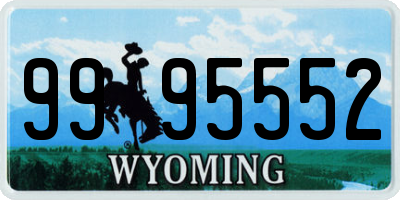 WY license plate 9995552