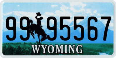 WY license plate 9995567