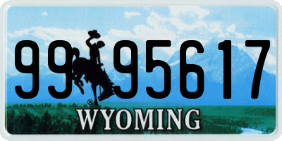 WY license plate 9995617