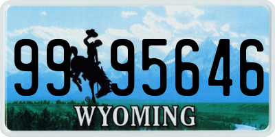 WY license plate 9995646