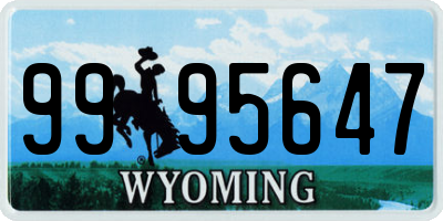 WY license plate 9995647