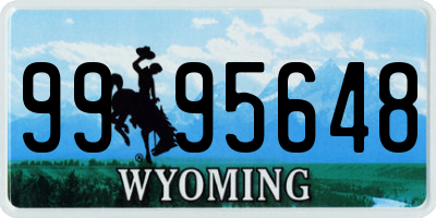 WY license plate 9995648