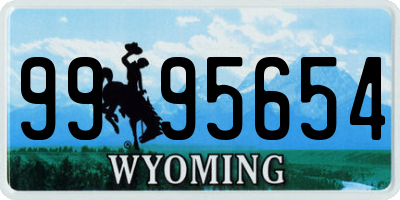 WY license plate 9995654
