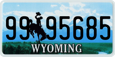 WY license plate 9995685