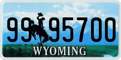 WY license plate 9995700