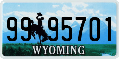 WY license plate 9995701