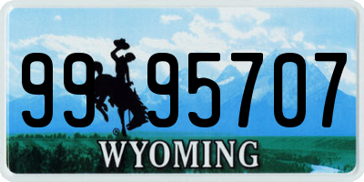 WY license plate 9995707