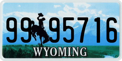 WY license plate 9995716